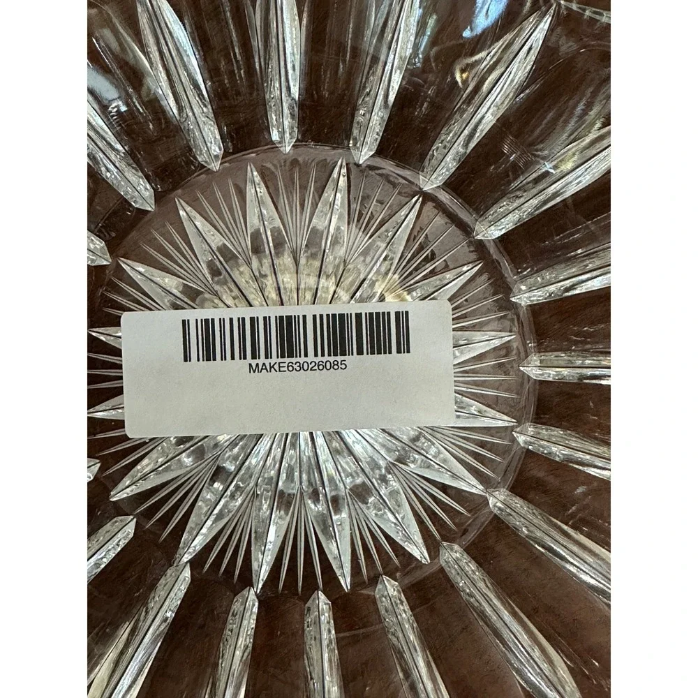 Crystal Frosted Floral Etched Cut Glass Clear Rose Bowl Vase Vintage Cottagecore